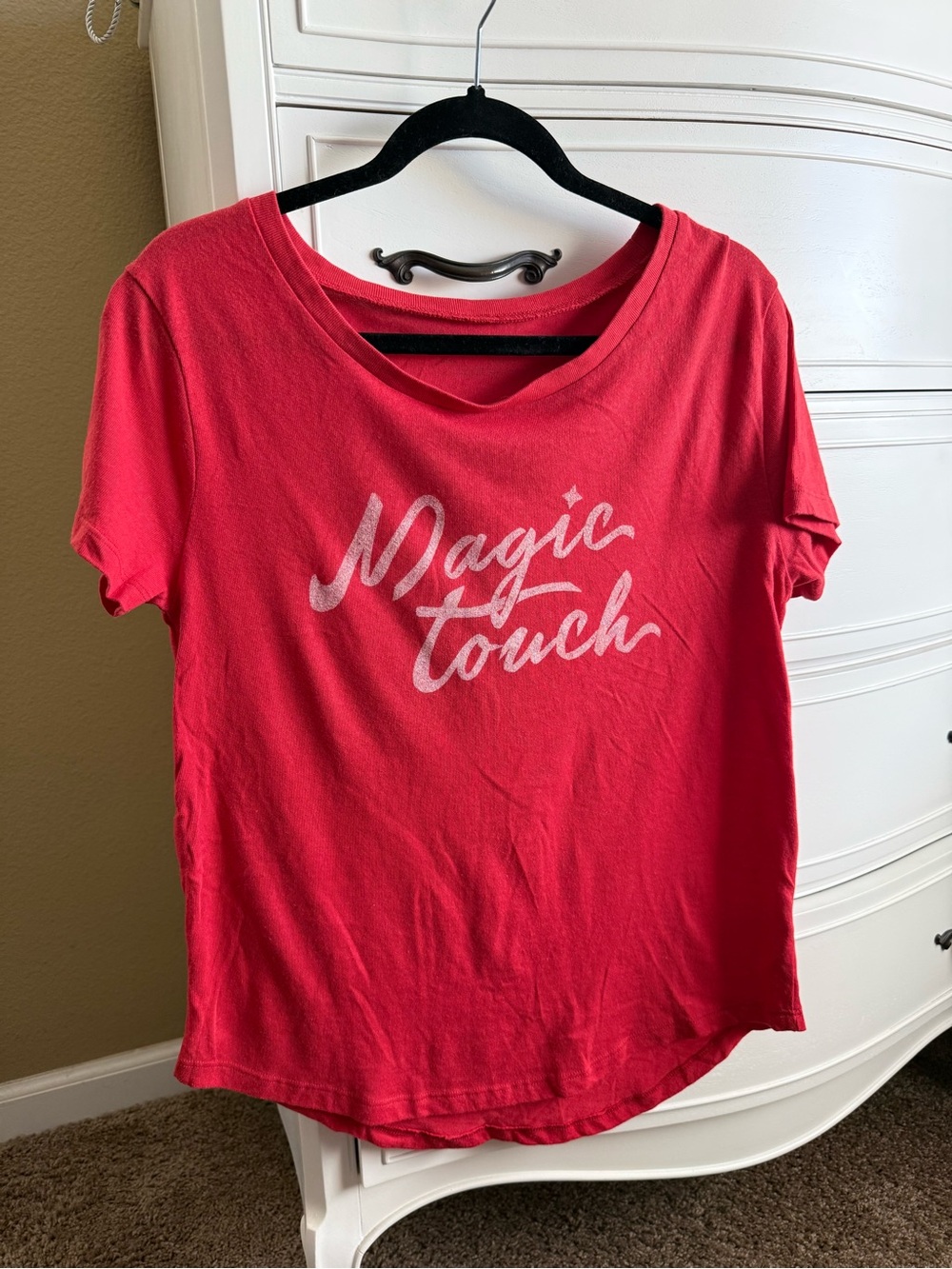 Magic Touch Women's Red Graphic Short-Sleeve Tee